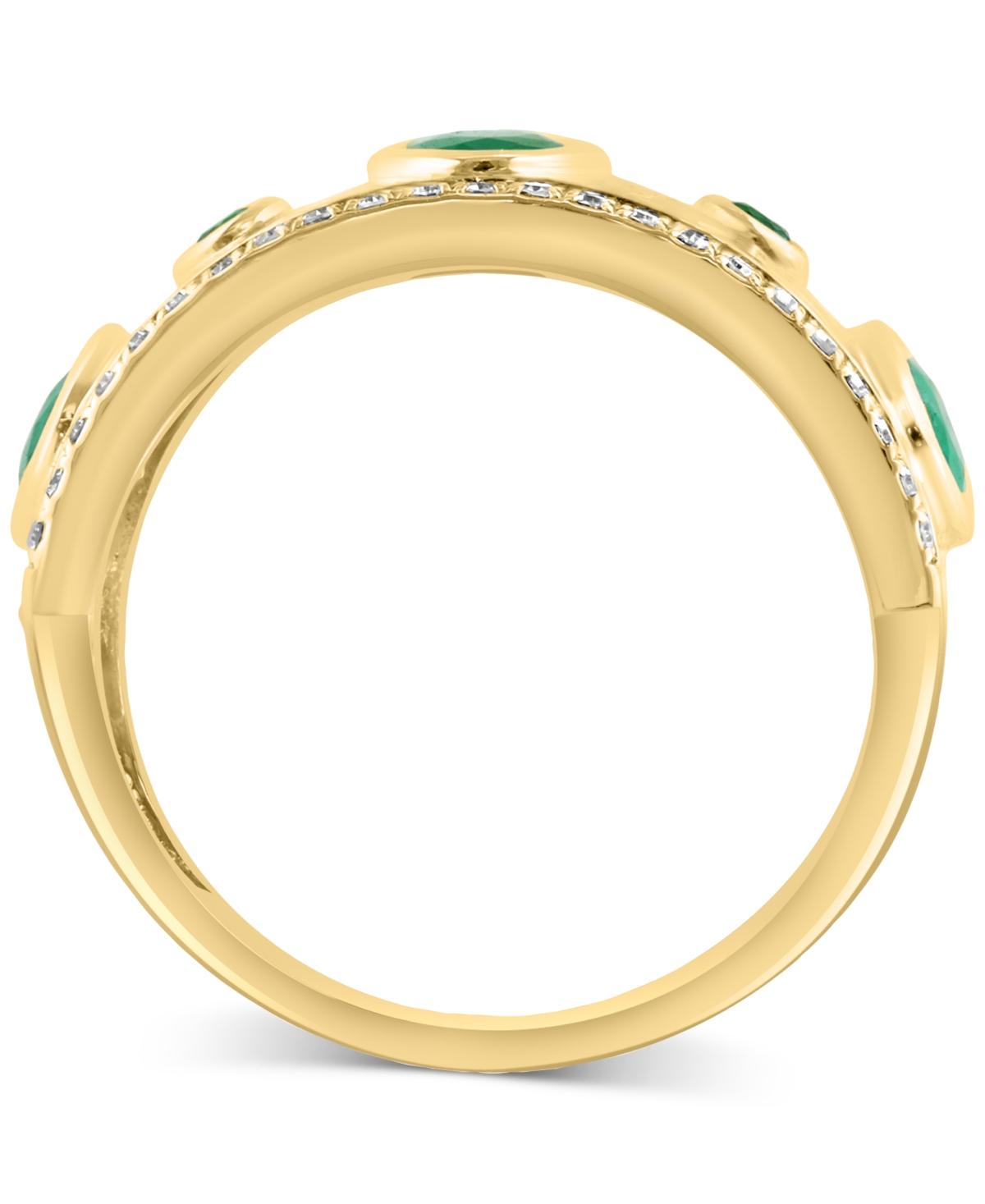 Effy Collection Diamond (1/5 Ct. T.w.) & Emerald (1-1/3 Ct. T.w.) Ring In 14k Gold In Gold
