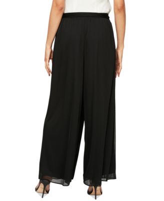 Women's Sash-Belt Wide-Leg Pants
