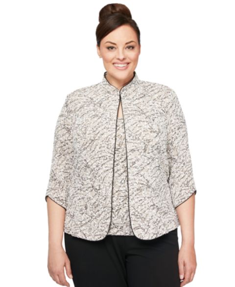 Женские комплекты Alex Evenings Printed Jacket and Top Set, цвет: Бежевый
