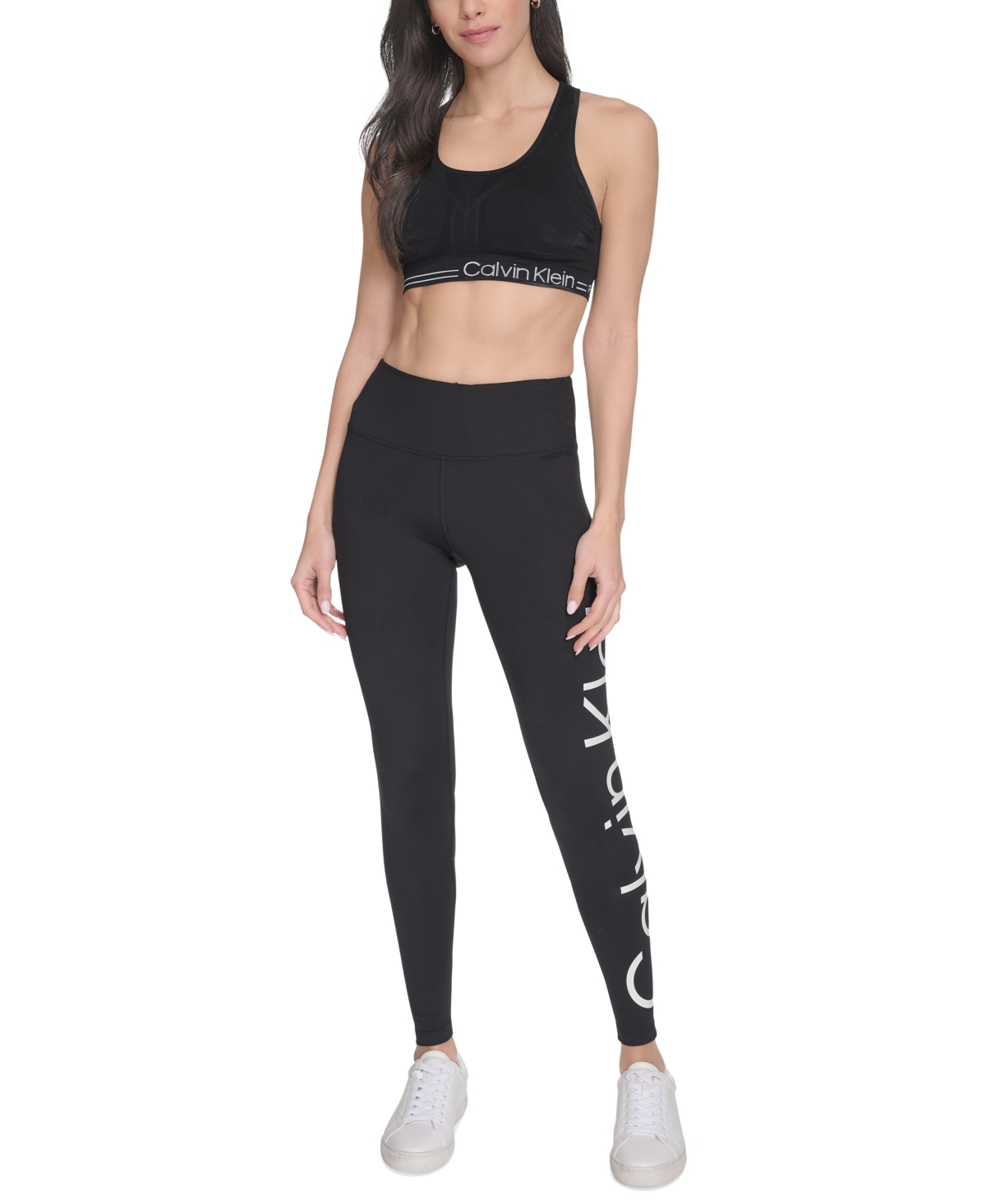 CALVIN KLEIN WOMEN'S ACTIVE HIGH-WAIST JUMBO-LOGO FULL-LENGTH LEGGINGS 