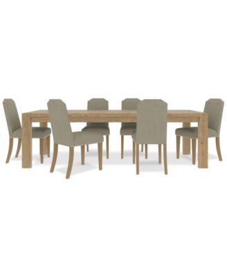 7pc Dining Set (Davie Rectangular Table & 6 Hinsen Chairs)