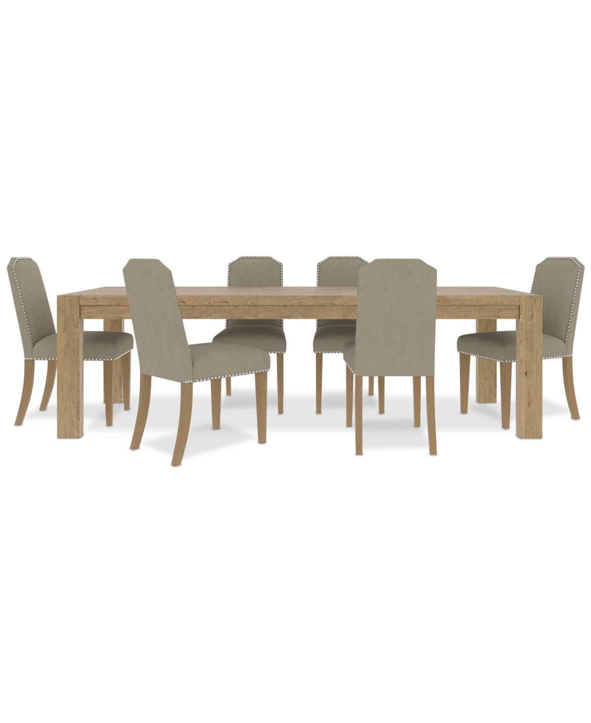 MACY'S 7PC DINING SET (DAVIE RECTANGULAR TABLE & 6 HINSEN CHAIRS) 