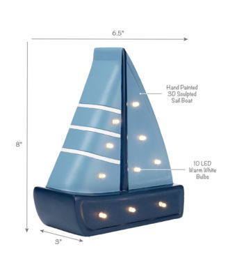 Little Skipper Hand Painted Nautical Sailboat Table Top Lamp/Light