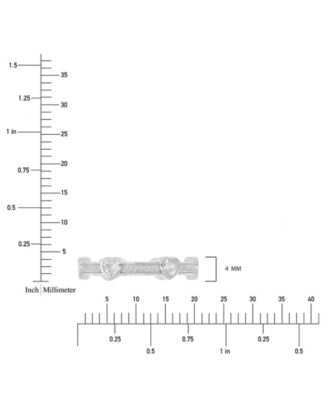Cubic Zirconia Heart Bezel Stackable Band in Sterling Silver