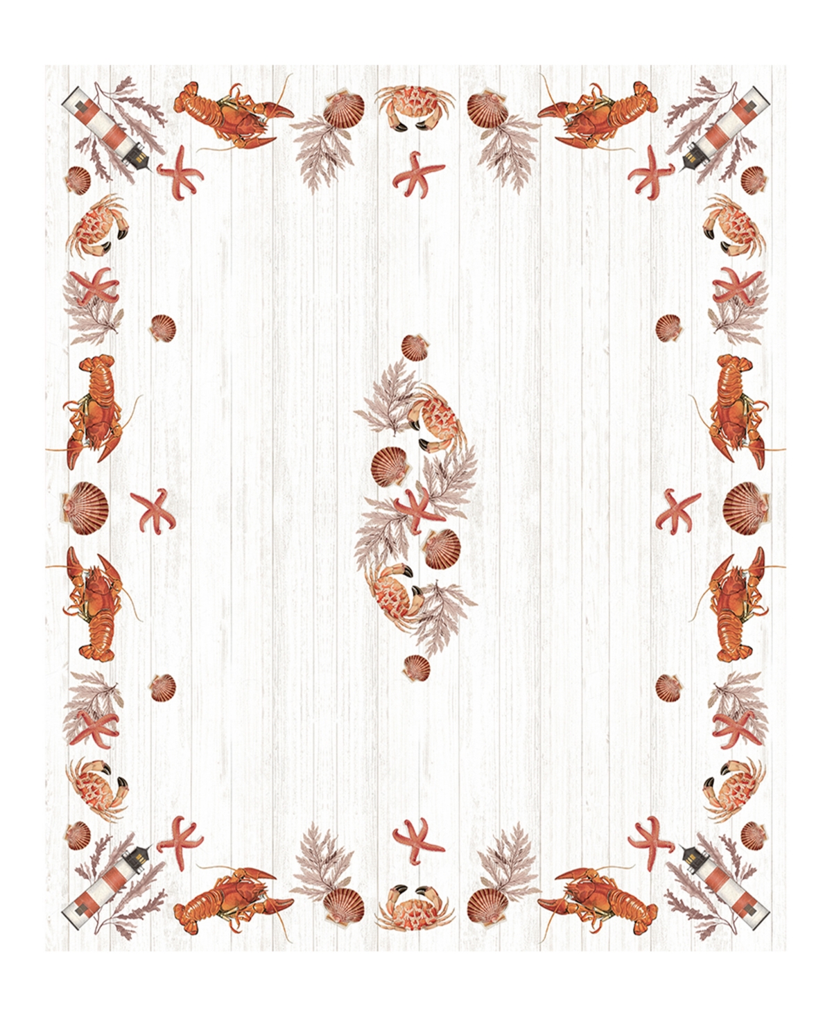 Laural Home Seafood Shack Tablecloth, 70" X 84" In Red
