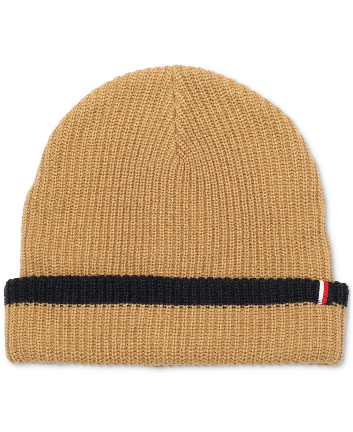 Tommy Hilfiger Men's Tipped Ribbed-knit Beanie In Classic Kh