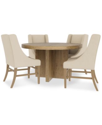 5pc Dining Set (Davie Round Table & 4 Eryk Host Chairs)