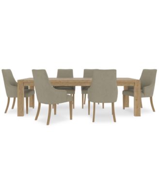 7pc Dining Set (Davie Rectangular Table & 6 Nelin Chairs)