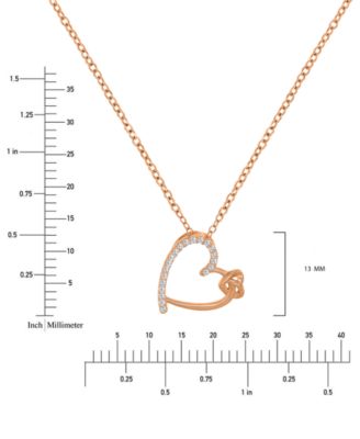 Cubic Zirconia Double Heart Pendant Necklace in Sterling Silver, 18" (Also Available in 14k Gold and 14k Rose Gold Plated Sterling Silver)