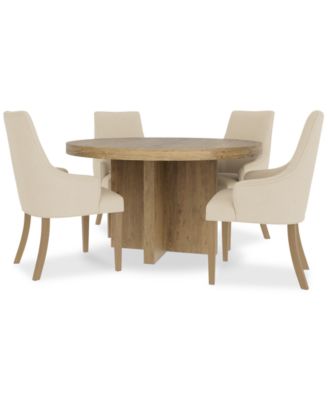 5pc Dining Set (Davie Round Table & 4 Nelin Chairs)