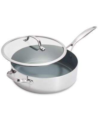 GreenPan - Valencia Pro Stainless Steel 5-Qt. Saut&eacute; Pan with Lid