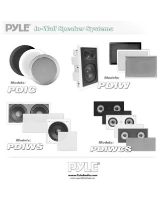 8.0" In-Wall / Ceiling Speakers - 2-Way Stereo Sound, 400W Max Power, Flush Mount, White