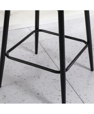  Set of 2  Upholstered, Metal Legs   25.6", 360° Swivel  Counter Height Stools