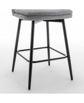  Set of 2  Upholstered, Metal Legs   25.6", 360° Swivel  Counter Height Stools