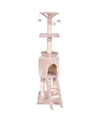 56'' Cat Tree Kitten Pet Play House Furniture Condo Scratching Posts Ladder
