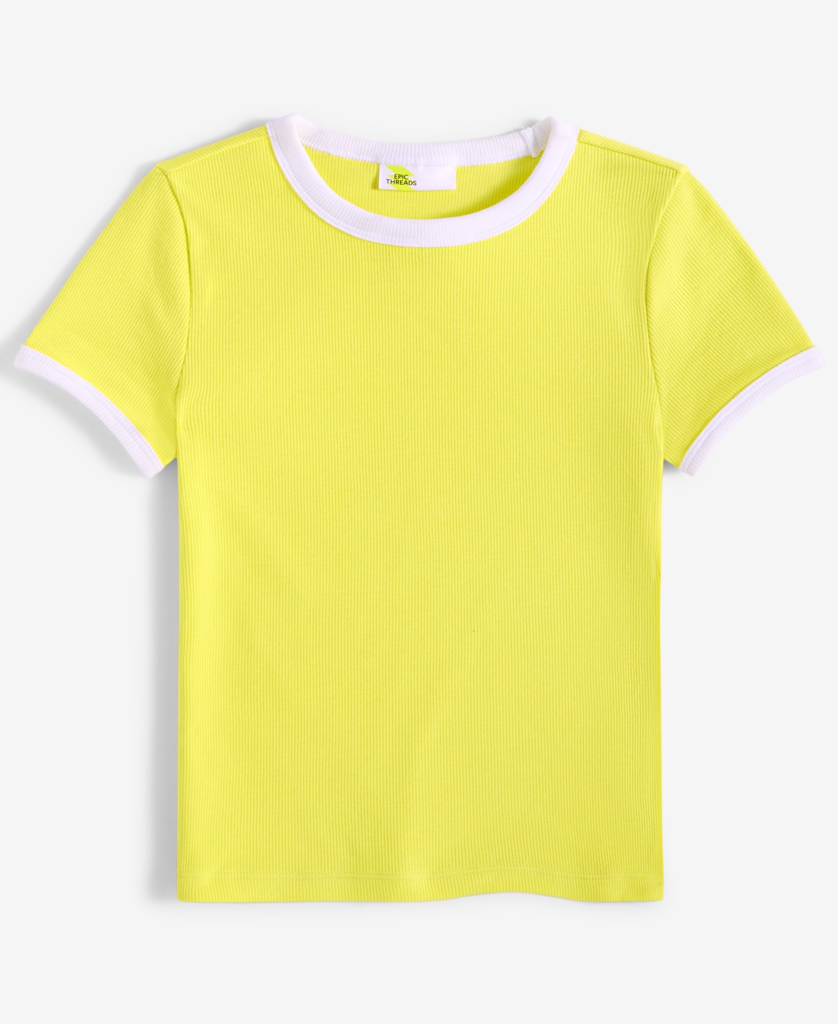 Epic Threads Kid Girl Rib Baby Tee, Exclusively At Macy's In Electric Y