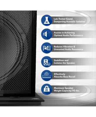 Stage & Studio PA Speaker Platform Base, Sound Isolation Absorbing, 22.5” x 17.8” for Speakers up to 110 lbs