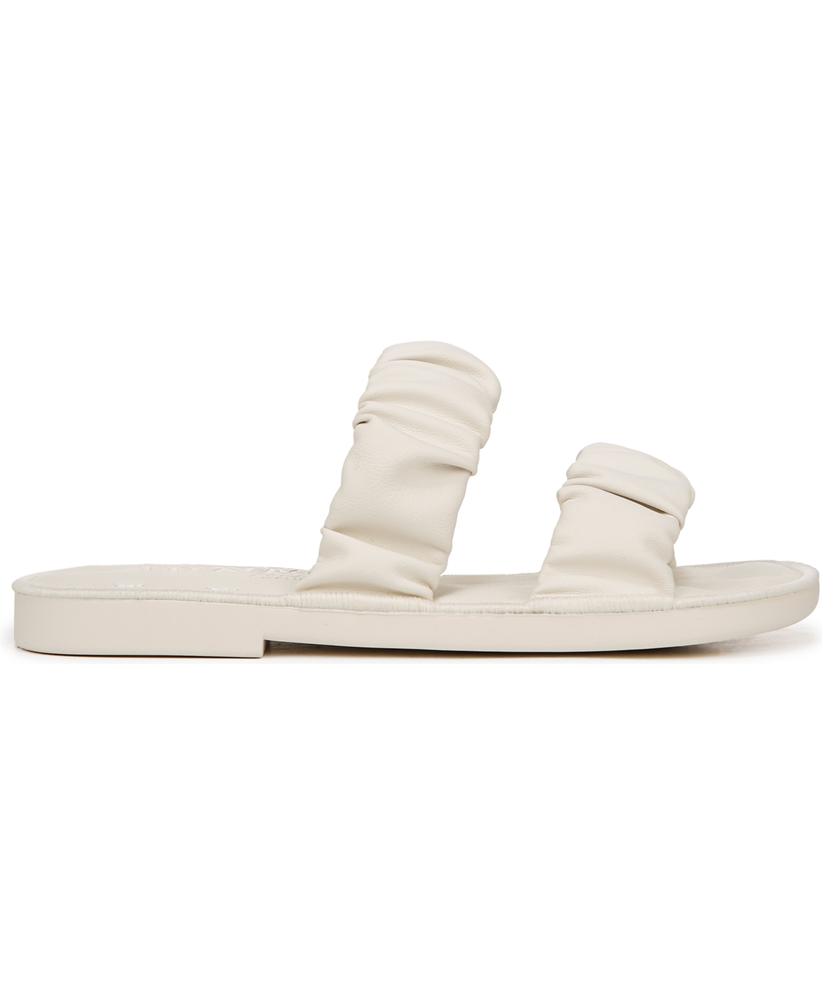 Blowfish Malibu Women's Noodle Round Open Toe Slide Flat Sandals In Bone Faux Leather