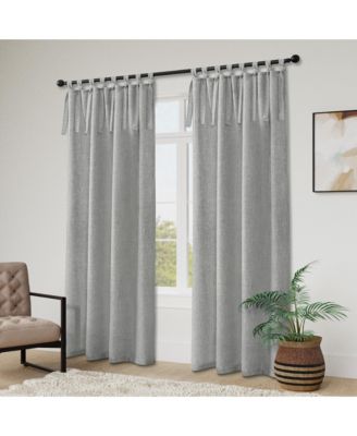 Garrett Textured Tie Knots Curtains Pair, 52"X108"