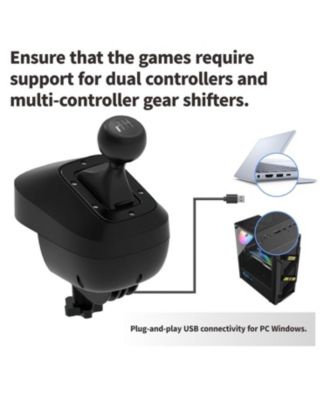 Gear Shifter, PC USB Simulator Shifter G29 G27 G25 G920 T300RS/GT Steering Wheel-Gearshift H Gear Shifter Compatible with ATS ETS Dust WRC Sim Racing Games PC Windows 7+R
