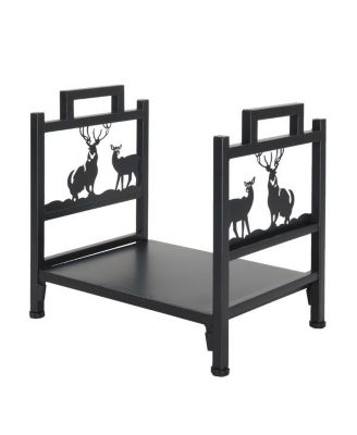 Single Layer Firewood Holder with Unique Animal Pattern Stylish Log Storage Solution