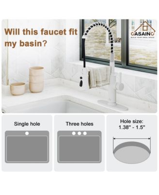 Pull Down Sprayer Kitchen Faucet with Infrared Sensor Induction Function and Deck Plate