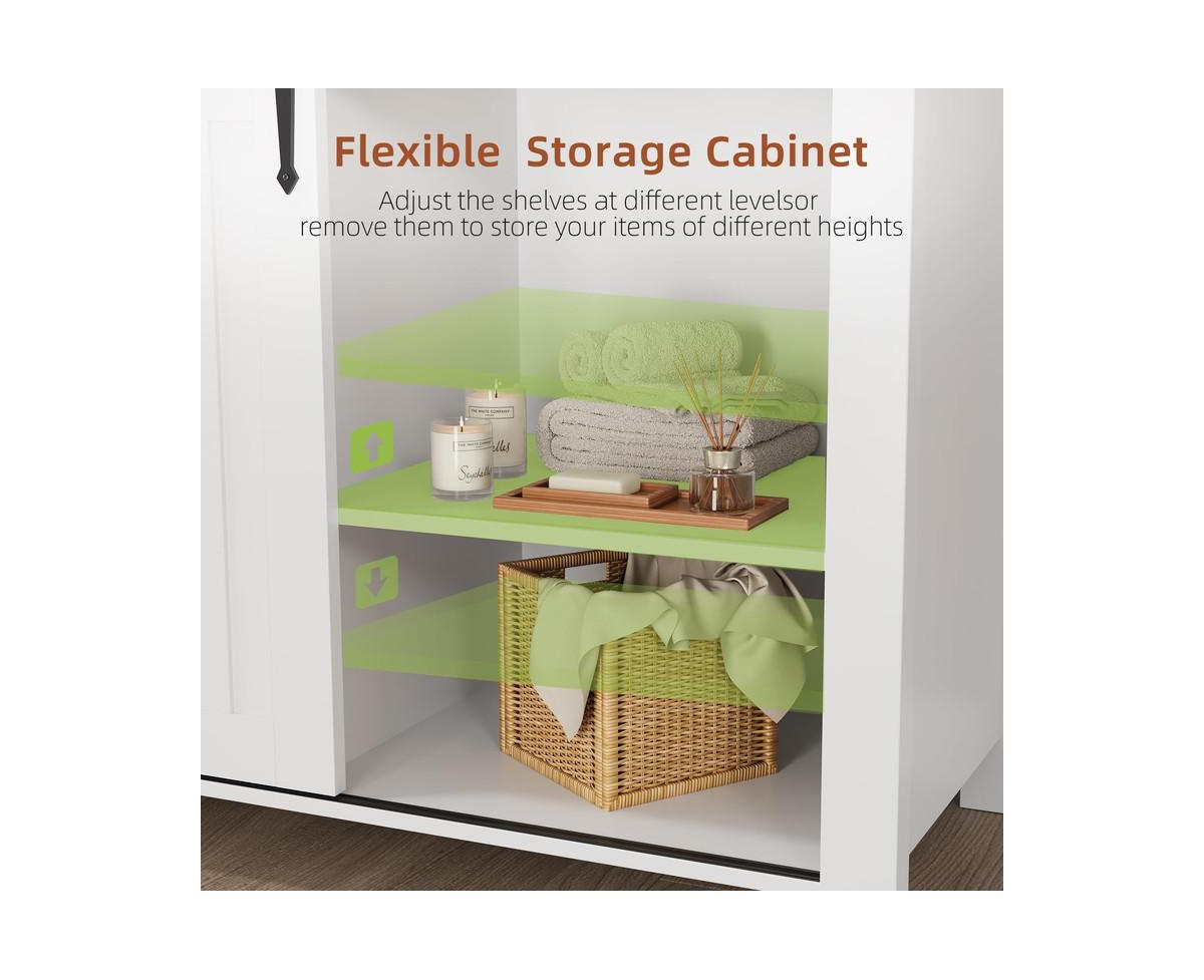 gaomon Farmhouse Buffet Cabinet, Sideboard Storage Cabinet with 5 Drawers and Sliding Barn Doors