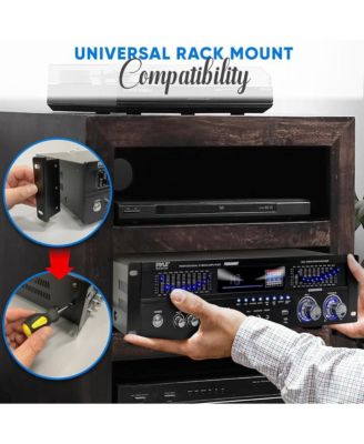 Stereo Bluetooth Home Theater Amplifier - Built-in Cooling Fan, Radio Antenna, BT/FM/Optical/Coaxial/HDMI & Dual 10 Band EQ, 1600W