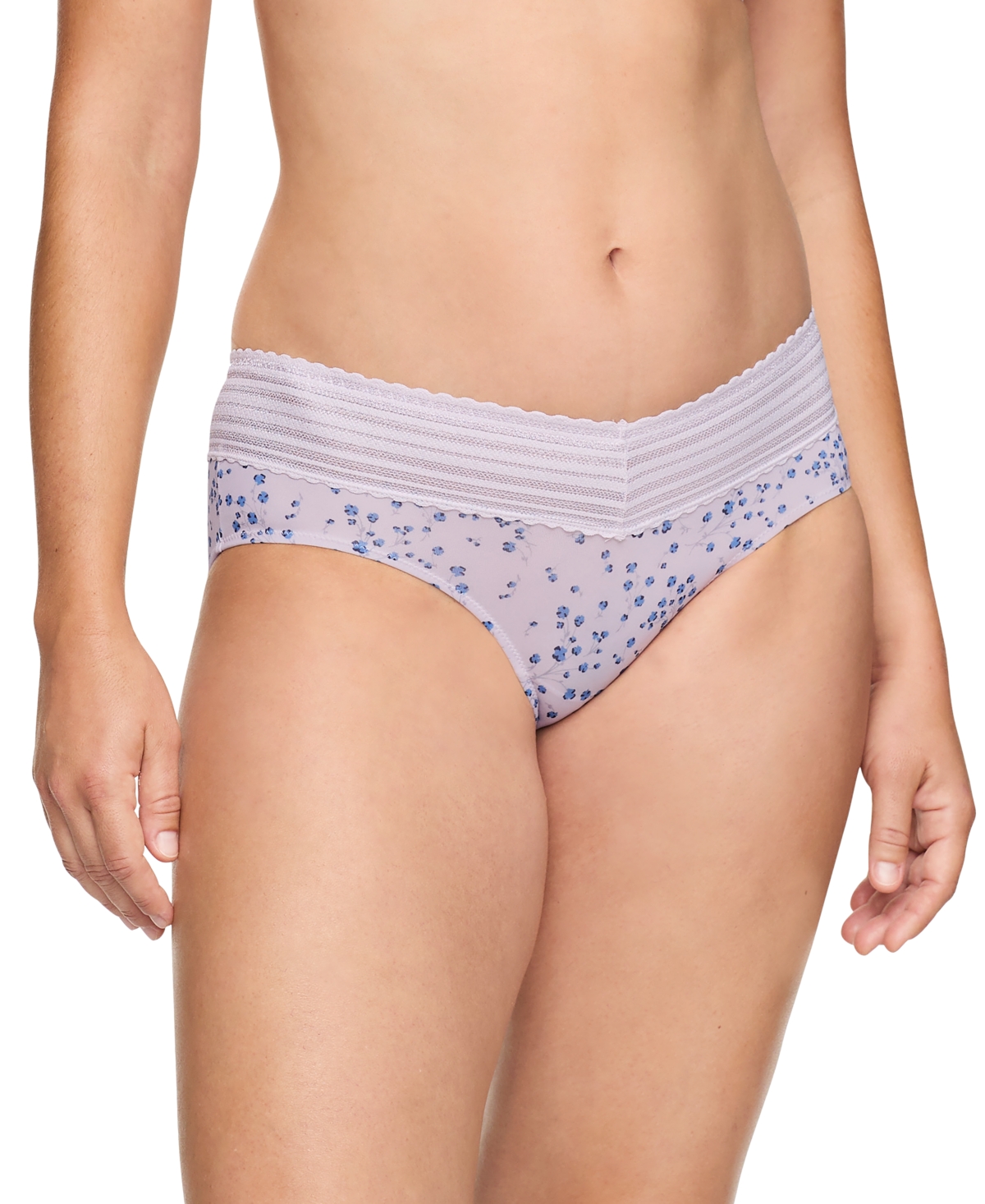 Warner's Women's No Pinching No Problems Lace Hipster Underwear 5609j In Orchid Hush Printemps Floral
