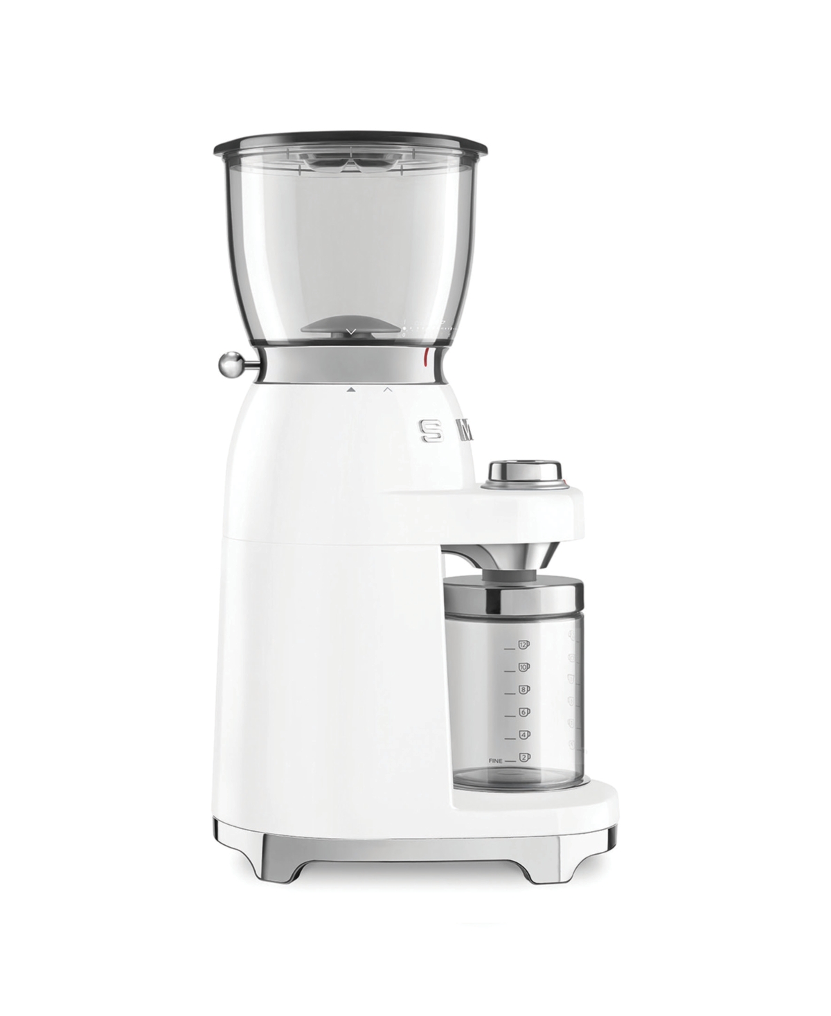 Smeg White Cgf11 Stainless-steel Coffee Grinder In White