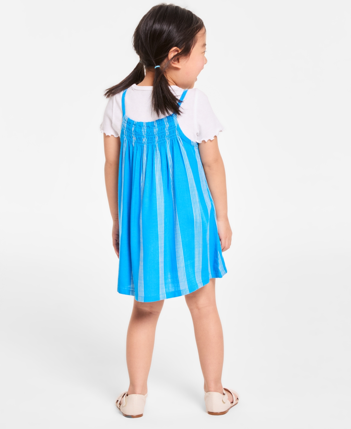 Epic Threads Toddler Girls T-shirt & Striped Dress, 2 Piece Set, Exclusively At Macy's In Blue Parad
