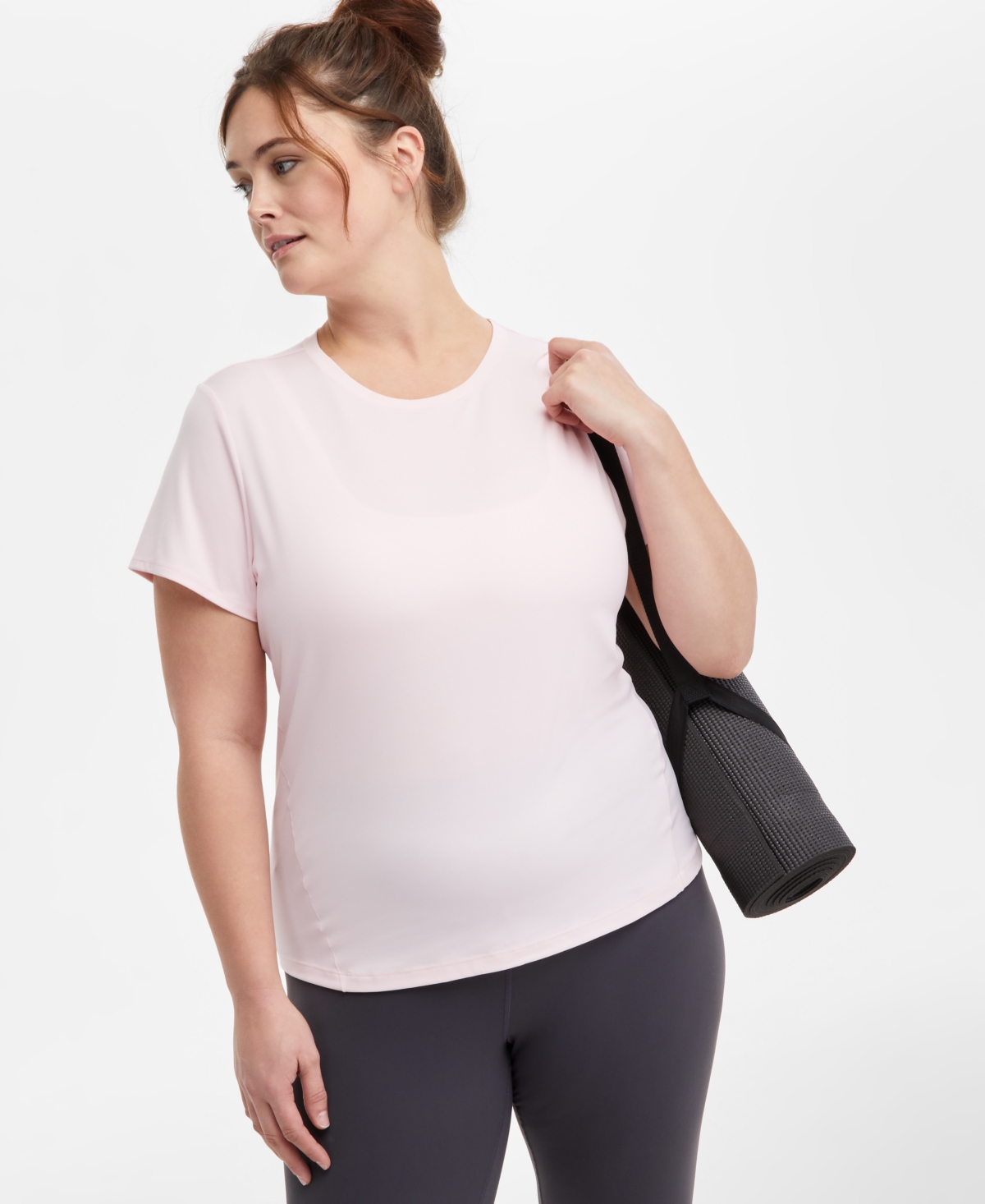 Id Ideology Plus Size Super-soft Short-sleeve Tee, Exclusively At Macy'saq In Light Berry