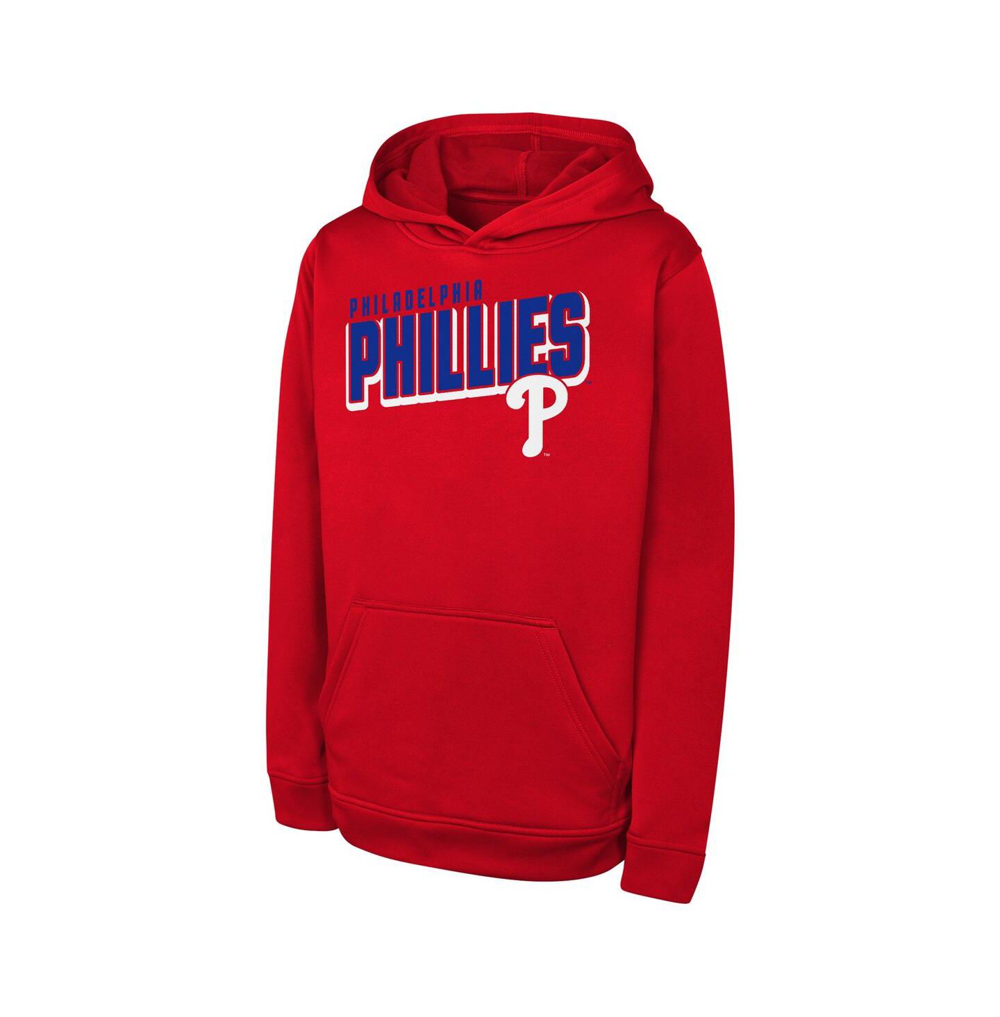 Детское худи Outerstuff Red Philadelphia Phillies Cyber Punk Pullover — фото 1