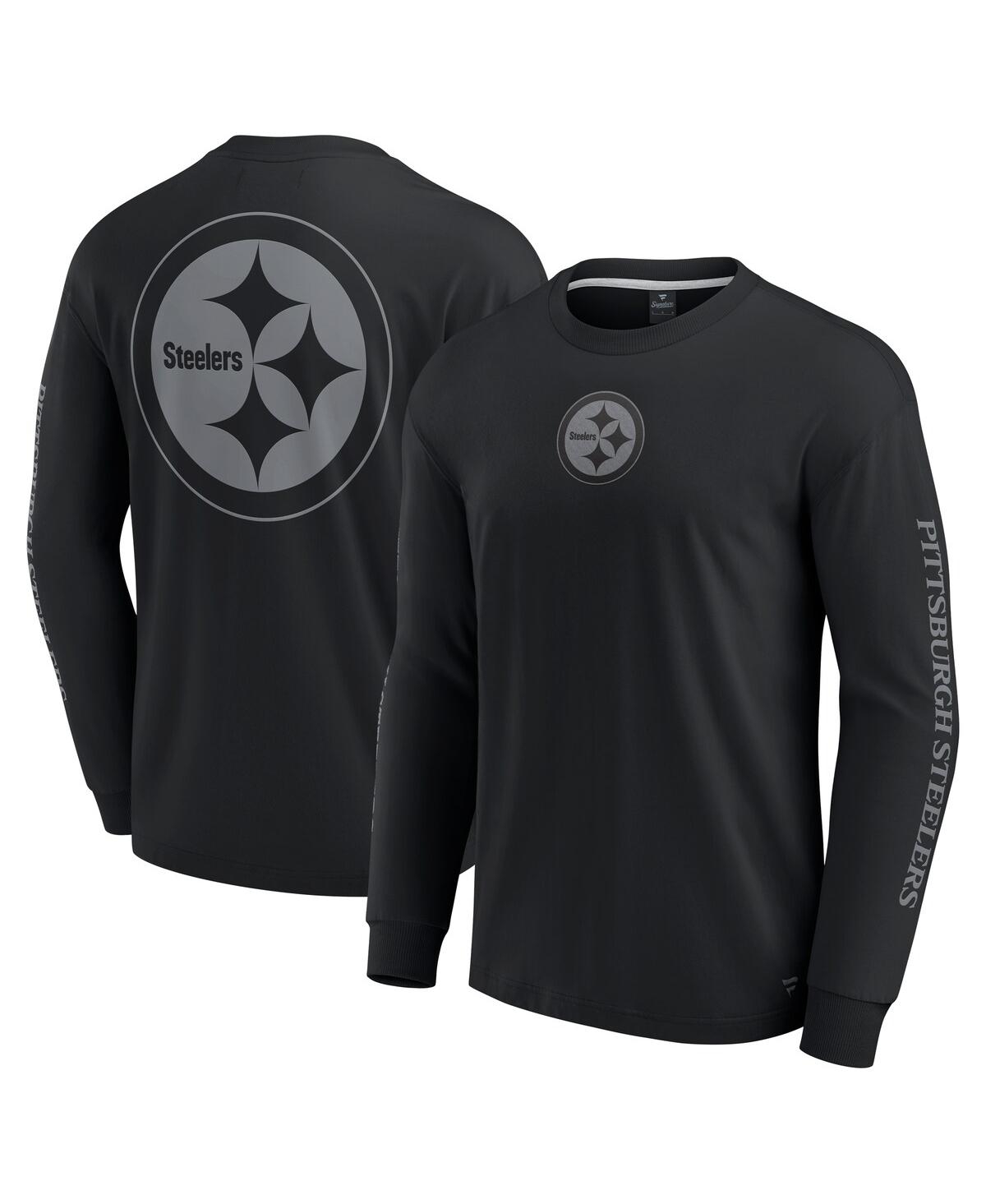 Fanatics Men's And Women's Black Pittsburgh Steelers Elements Strive Long Sleeve T-shirt In Black