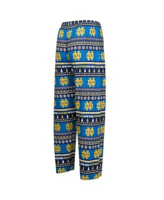 Men's Navy Notre Dame Fighting Irish Swivel Long Sleeve T-Shirt Pants Sleep Set