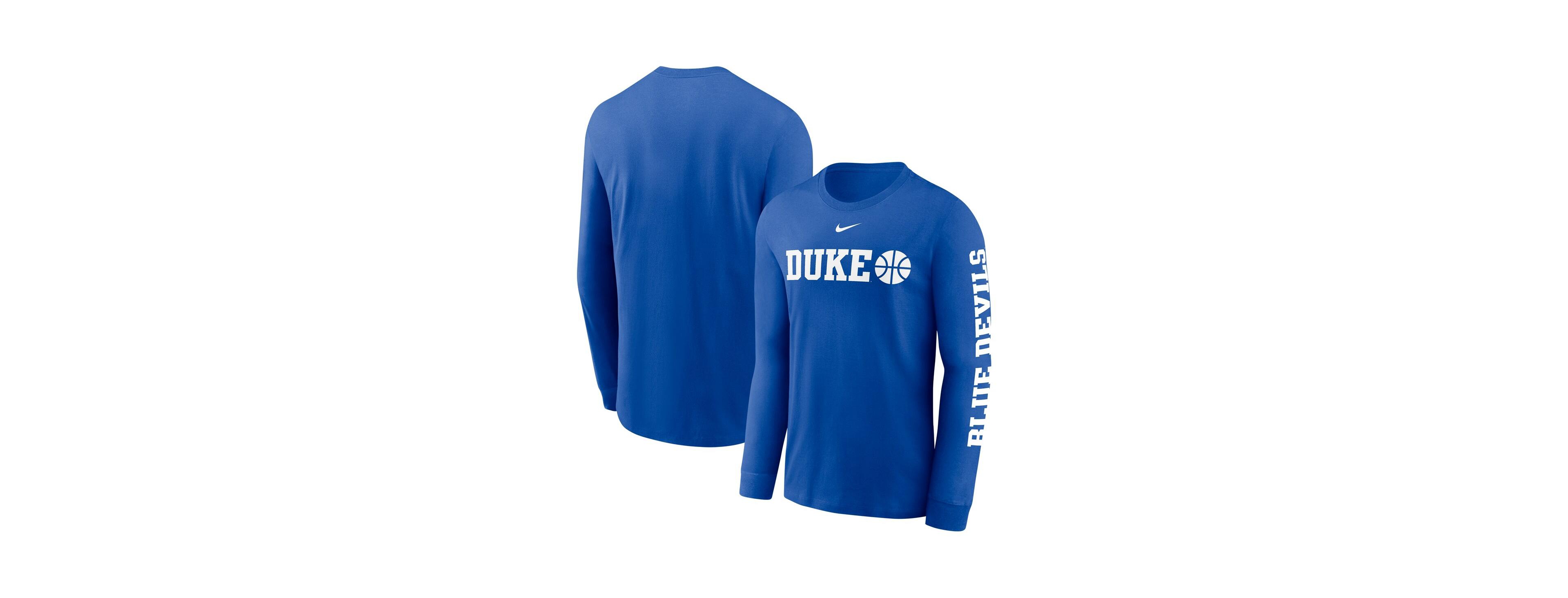 Nike Men's Royal Duke Blue Devils Basketball Icon Two-Hit Long Sleeve T-Shirt
