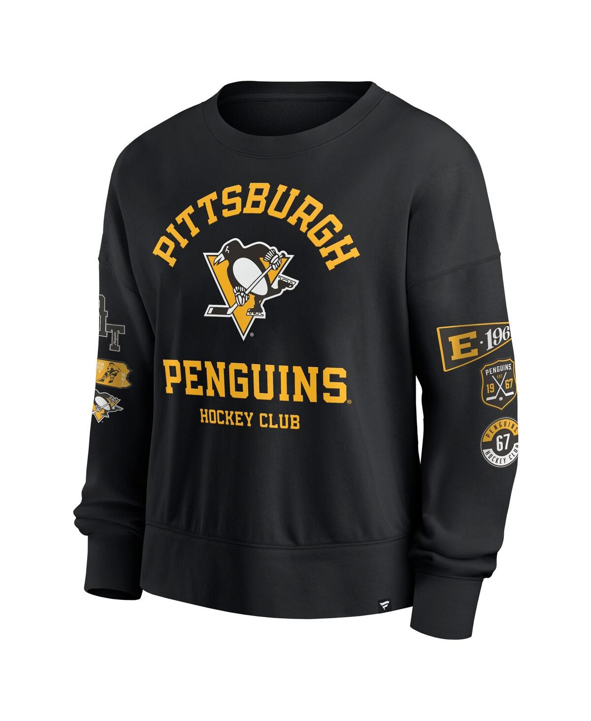 Fanatics Women's Black Pittsburgh Penguins Go Team Pullover Sweatshirt In Black