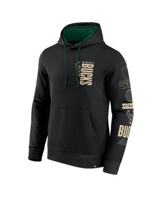 Men's Black Milwaukee Bucks Game Time Crossover Pullover Hoodie