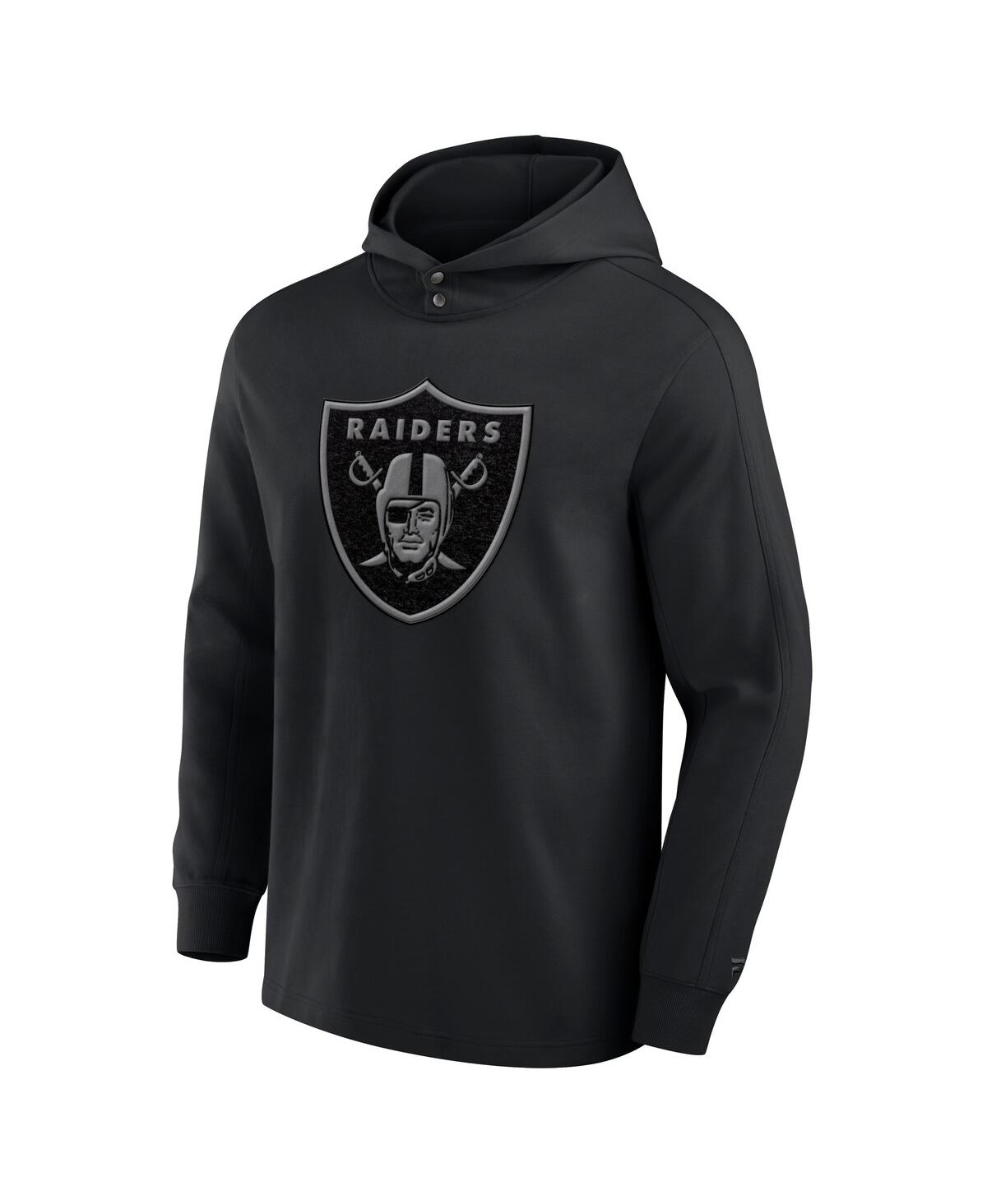 Fanatics Men's Black Las Vegas Raiders Elements Blaze Tri-blend Long Sleeve Hoodie T-shirt In Black
