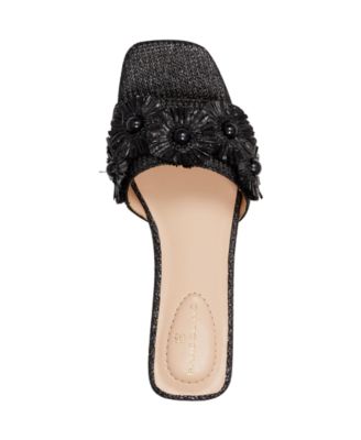 Women's Marcell Flower Raffia Flat Slide Sandals