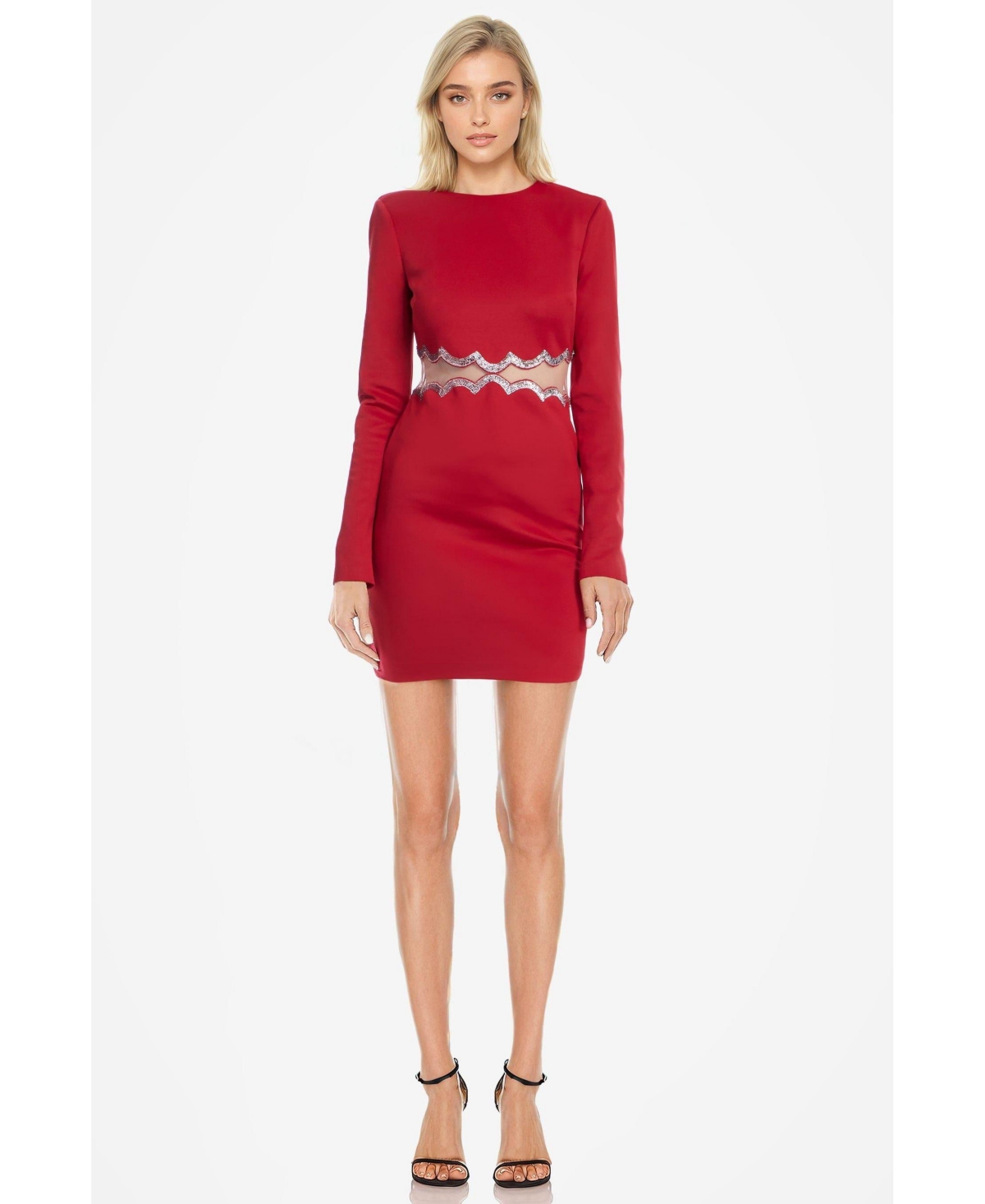 Women's The Teagan | Sequined Cutout White Mini Cocktail Dress