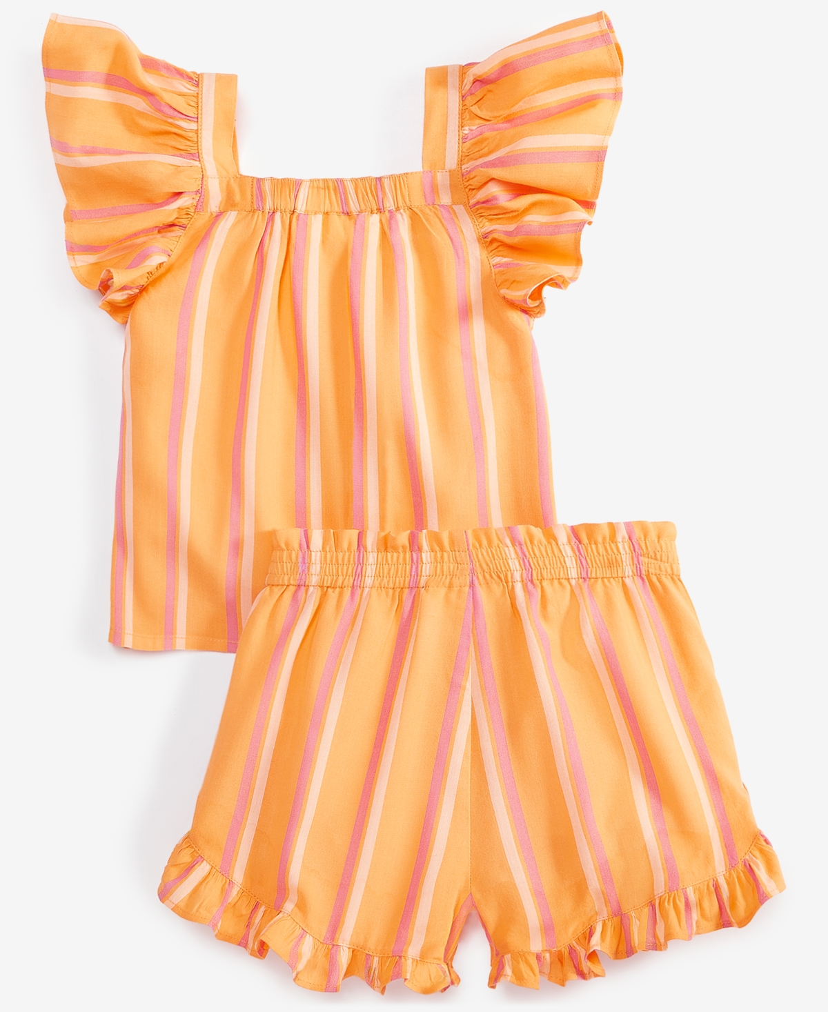 Epic Threads Toddler Girl Stripe Woven Short Set, Exclusively At Macy's In My Marigol