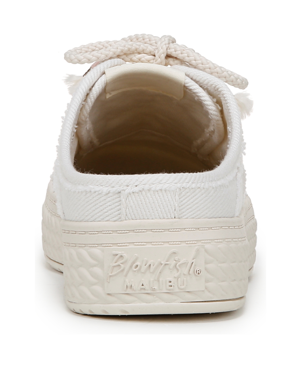 Blowfish Malibu Women's Super Slide Mule Platform Sneakers In White Twill Fabric