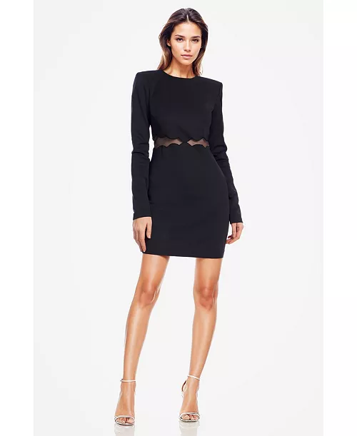 women's the teagan | black mesh cutout mini dress