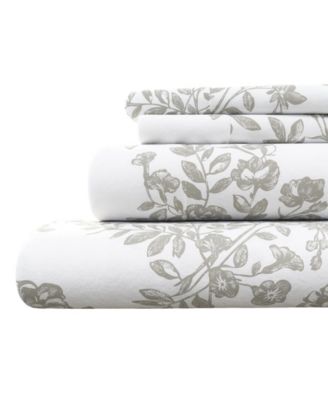 Ultra-Soft Turkish Cotton Flannel Winter Floral Print Sheet Set