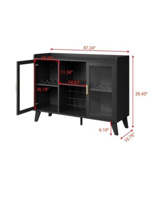 Wine Bar Cabinet with LED Light, Coffee Bar Cabinet with Power Outlet,Kitchen Buffet Sideboard with Storage,Buffet Sideboard with Acrylic Doors and Drawer