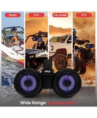 8'' Marine Bluetooth Wakeboard Speaker System with LED Lights, 300W, Black