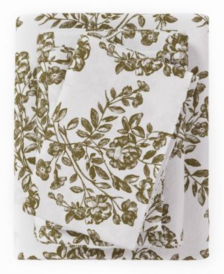 Ultra-Soft Turkish Cotton Flannel Winter Floral Print Sheet Set