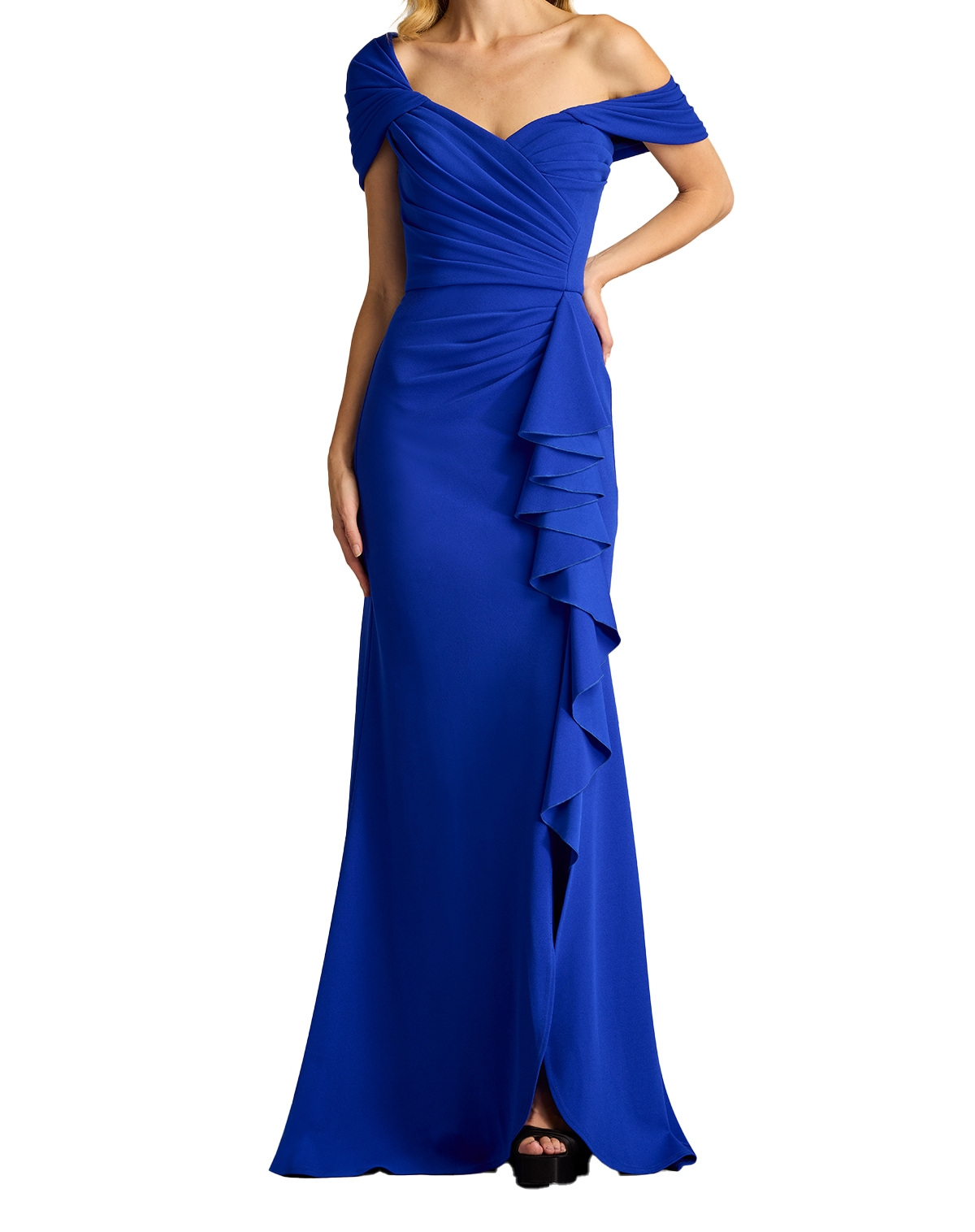 Tadashi Shoji Drea Waterfall Flounce Gown