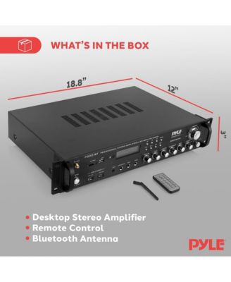 Bluetooth Home Theater Amplifier - Multi-Channel Pro Audio Stereo Pre-Amplifier with USB Charge, MP3/USB/SD Readers, FM Radio, Rack Mount (2000W MAX)